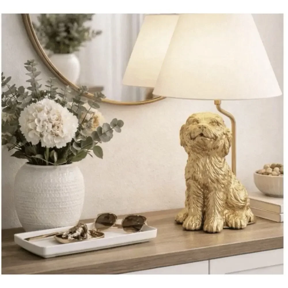 Golden Doodle Table Lamp Dog Lamp Viral Walmart Ships Fast Catalina
